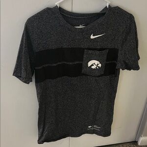 Nike Iowa Hawkeyes Men's Charcoal and Black Pocket Tee